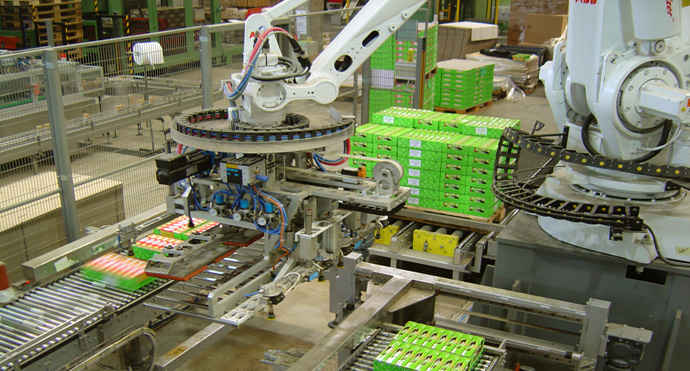 Робот-паллетайзер для палетирования упаковок в картоне или пленке